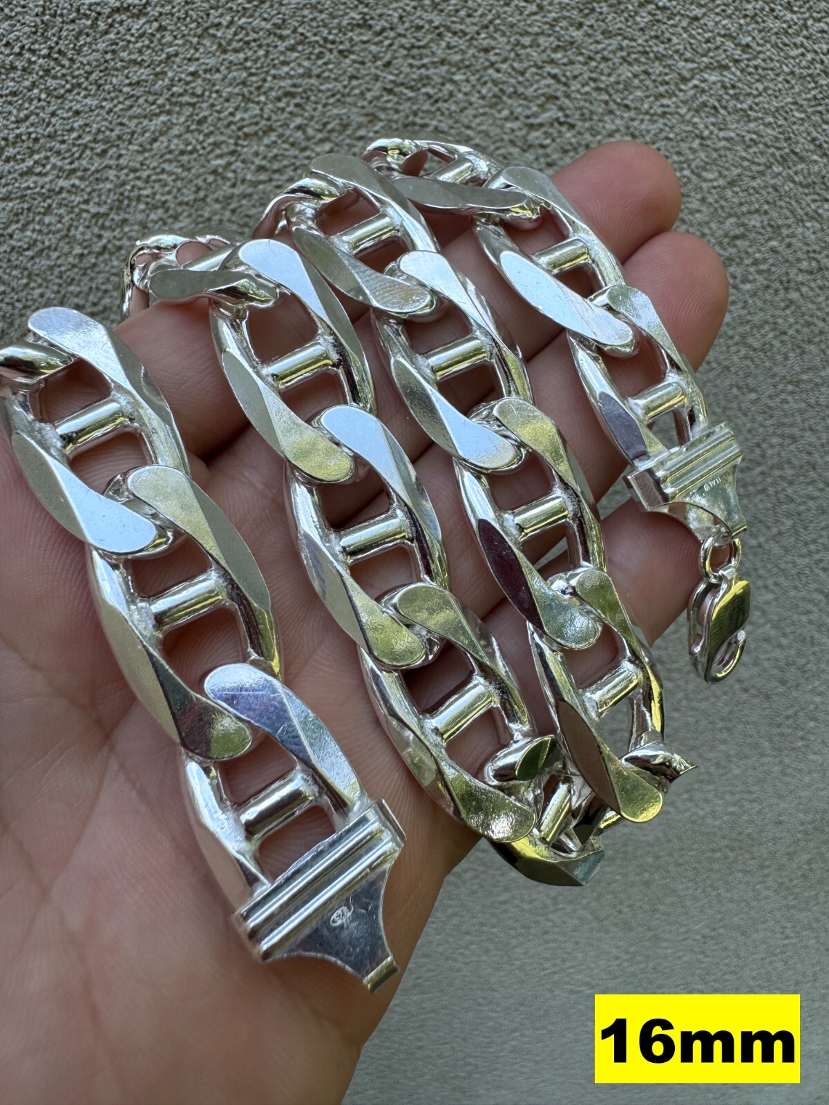 Real Solid 925 Sterling Silver Mariner Link Chain Or Bracelet ITALY 3-12mm Mens
