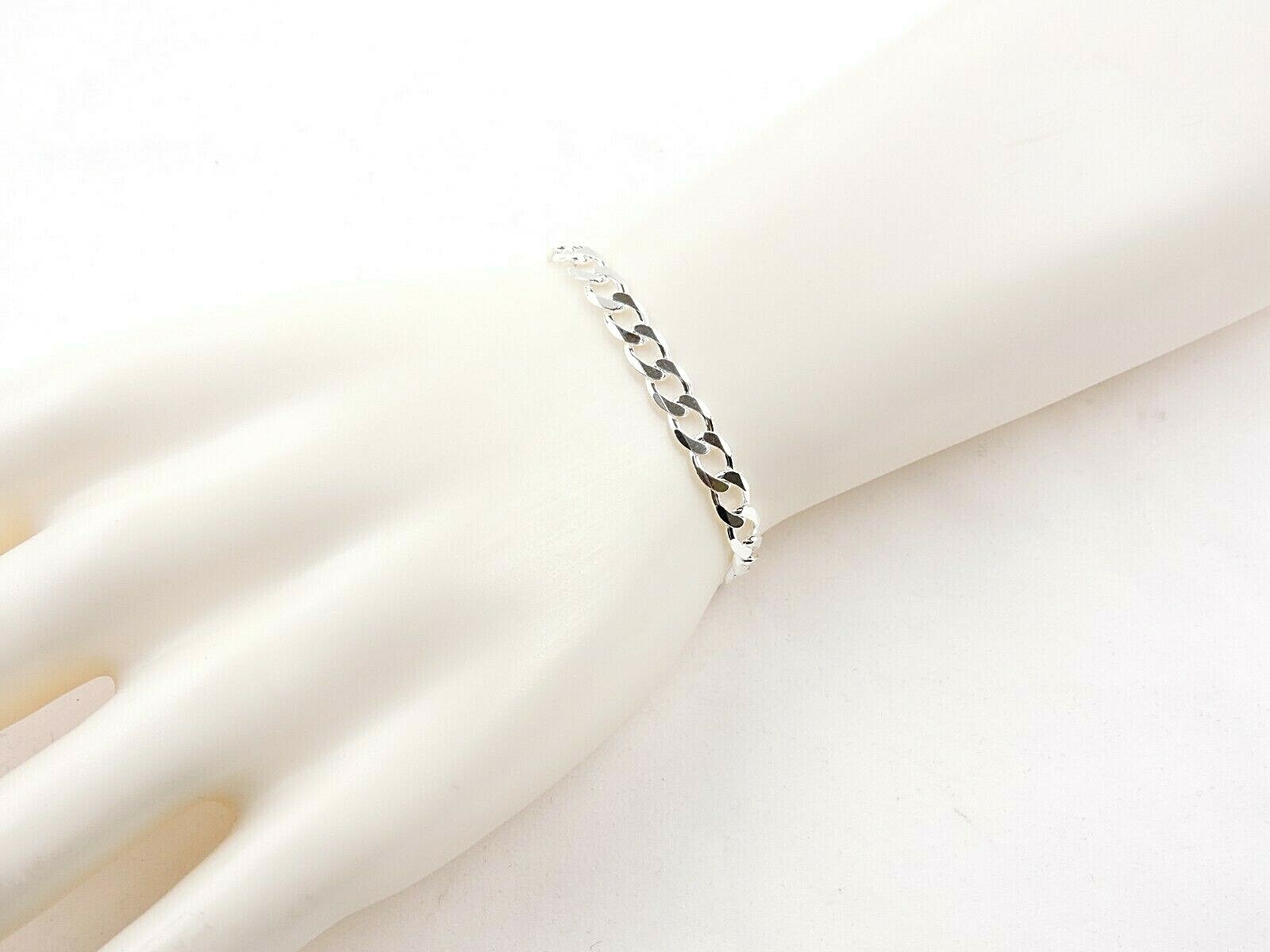 Sterling Silver 6 mm Curb Bracelet 7″ – 9″ – Free Gift Packaging