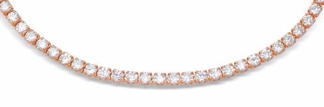 ROSE GOLD OVER 925 STERLING SILVER ADJUSTABLE TENNIS BRACELET SIMULATED DIAMONDS