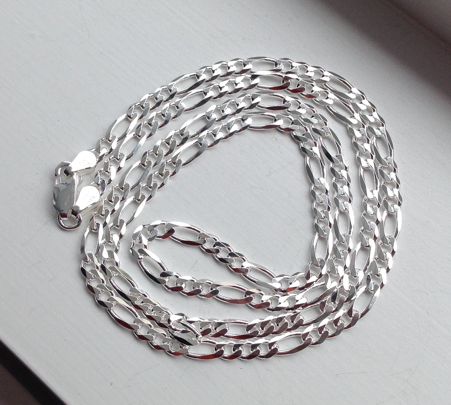 3.5MM 925 STERLING SILVER MEN’S/WOMEN’S FIGARO LINK CHAIN NECKLACE 16-30″
