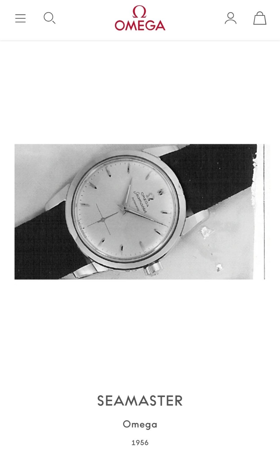 Vintage Omega Seamaster 1956 Automatic Glossy Black Dial Rare