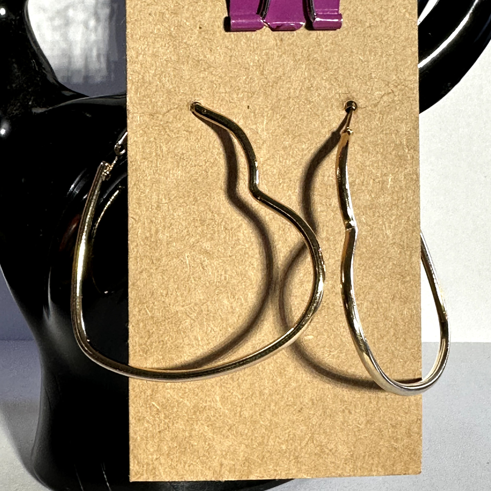 Heart Shaped Gold Earrings with hinged back Rs5/46