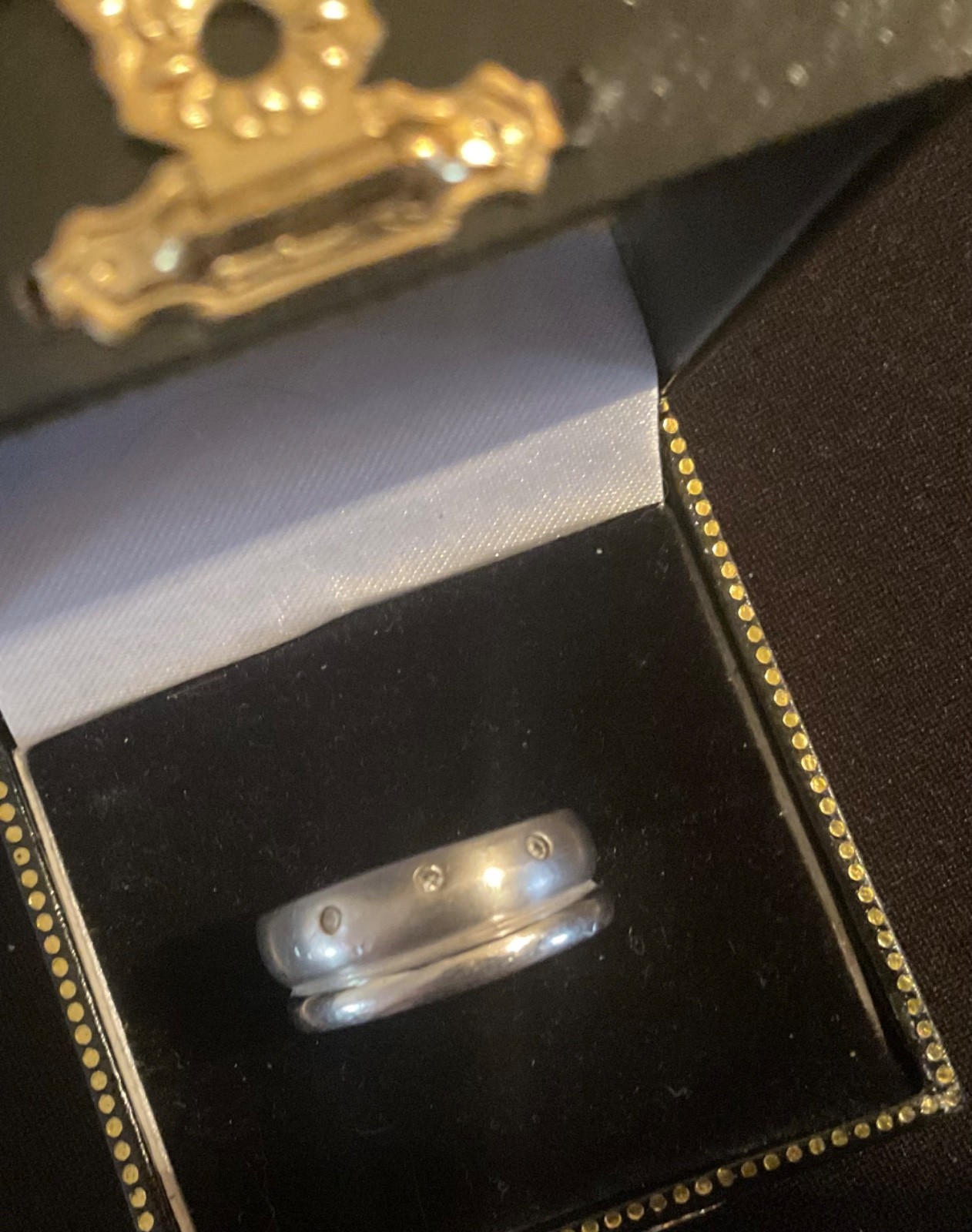 Smooth Shiny & Brushed Ring Sterling Silver CZ Band SZ 5.5 Rare Design Signed