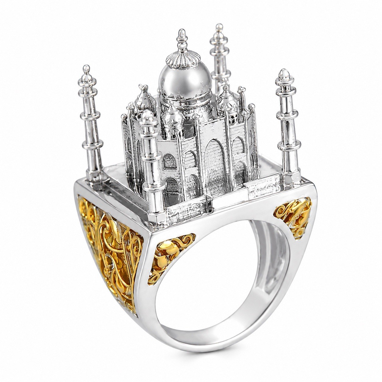 Taj Mahal 925 Silver Ring, Architectural Statement Jewelry Seven Wonders Inspire