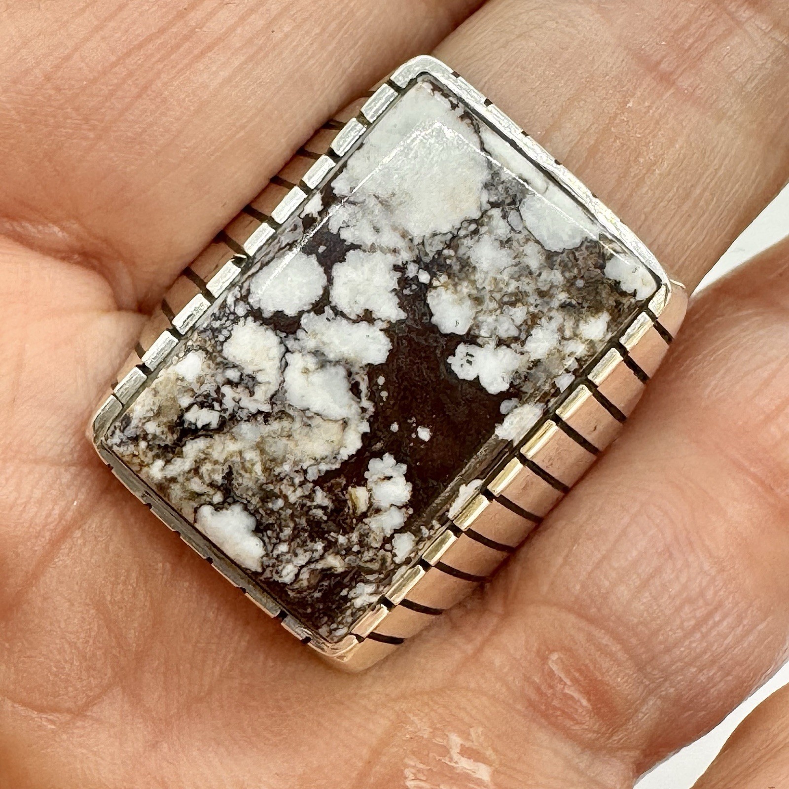 Navajo Silver Wild Horse Men Ring Size 12 Sterling Silver by Trevor Jack 19.3g
