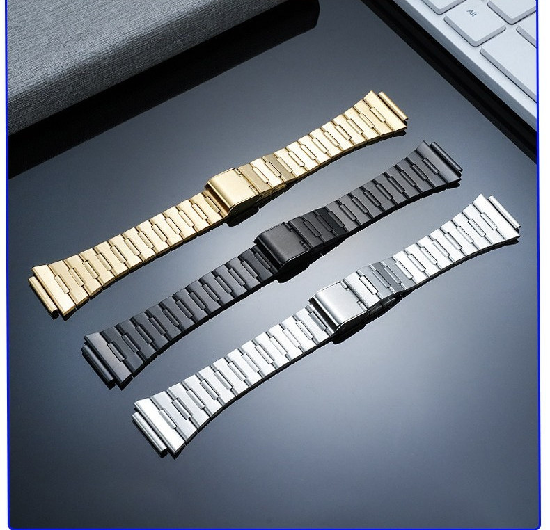 For Casio AE-1200WH AE-1300 Stainless Steel Watch Strap AE1200 W-218 Metal Band