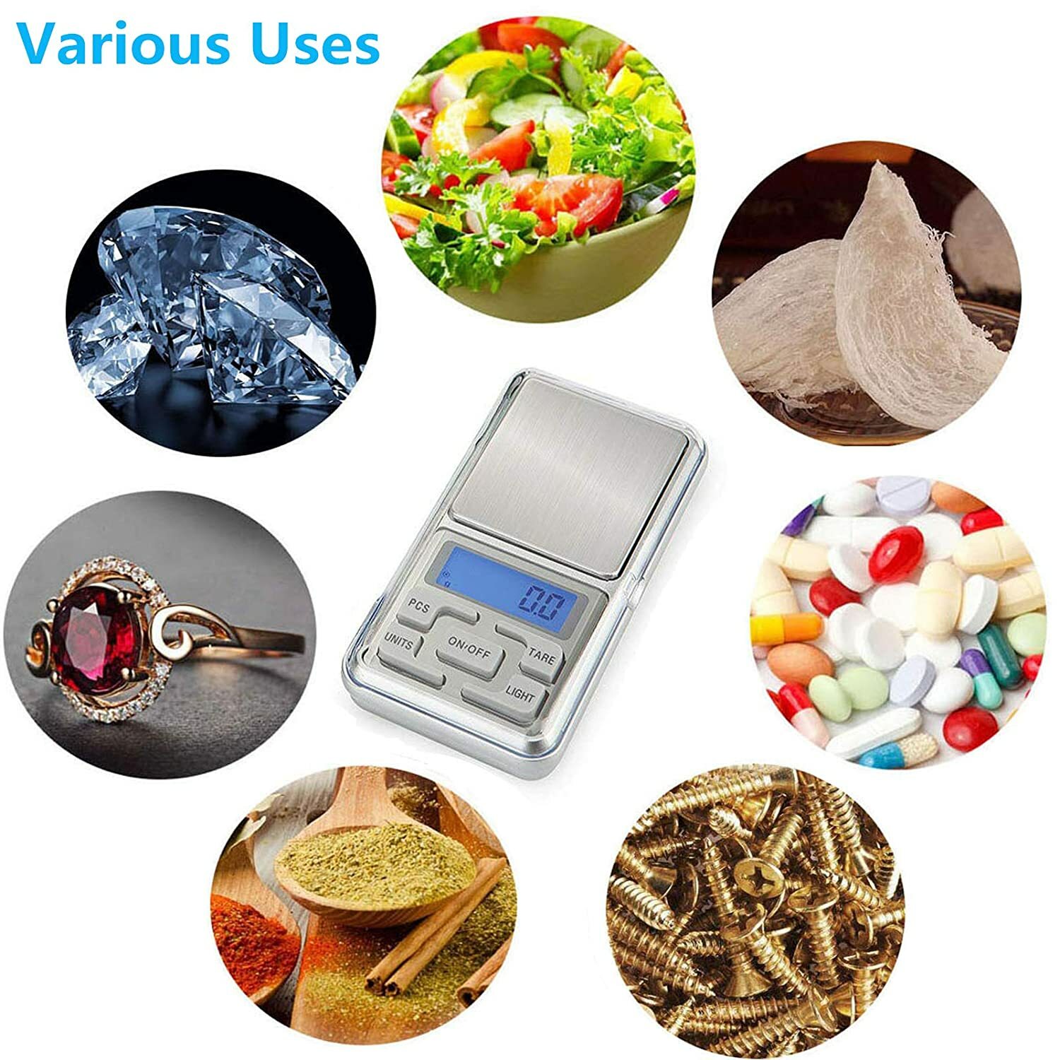 Portable 500g x 0.01g Mini Digital Scale Jewelry Pocket Balance Weight Gram LCD
