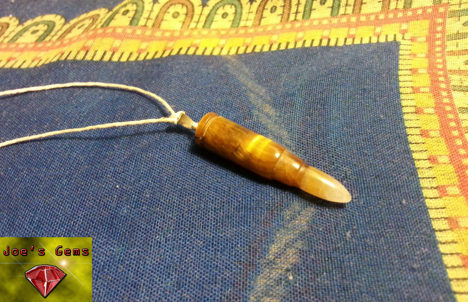 Tigers Eye Pendant Genuine Gemstone * Zen Yoga Luck Protection Health Power