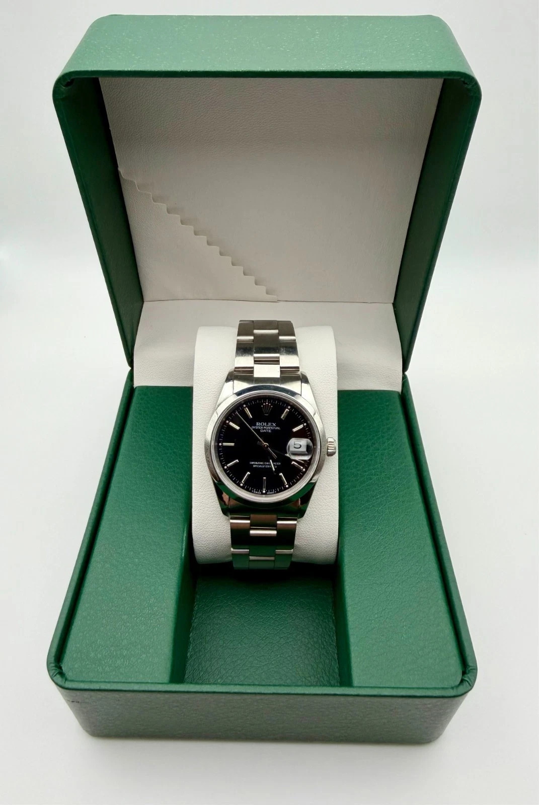 Rolex Date 15200 Silver Oyster Bracelet with Silver Bezel