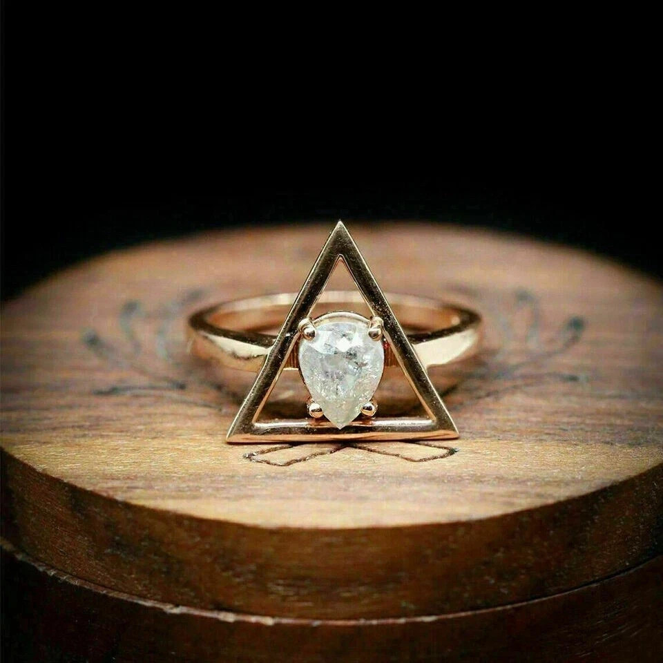 1.50Ct Pear Cut lab created Diamond Solitaire Engagement Ring Rose Gold Finish
