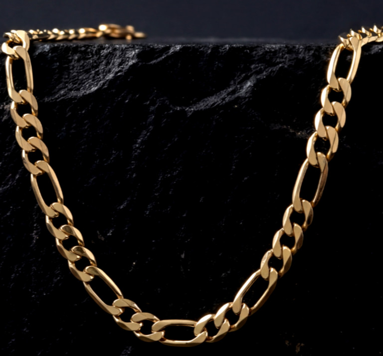 Heavy Men’s 14k Gold Stamped Italian Figaro Link Chain Necklace 20″ Inches 5MM