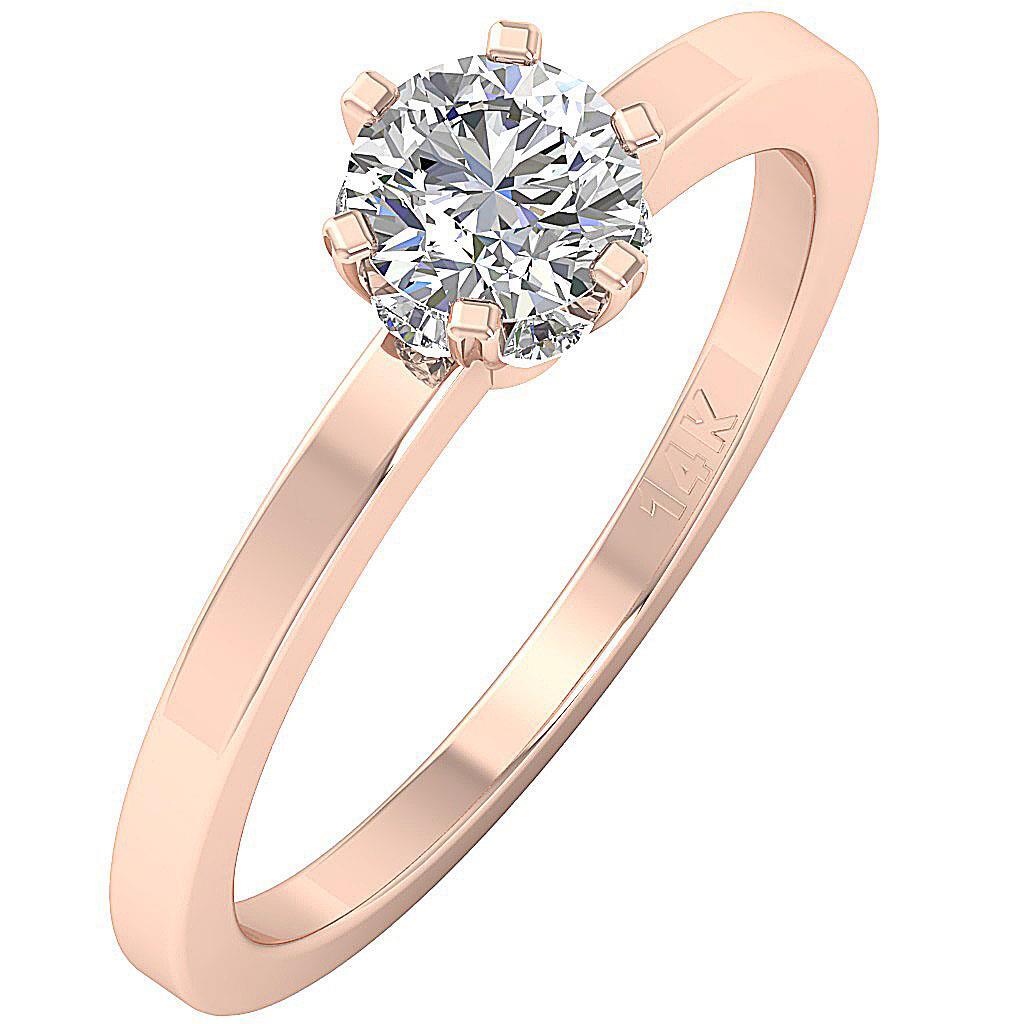 VS F 1.10 Ct Six Prong Solitaire Wedding Lab Grown Diamond Ring 14K Yellow Gold