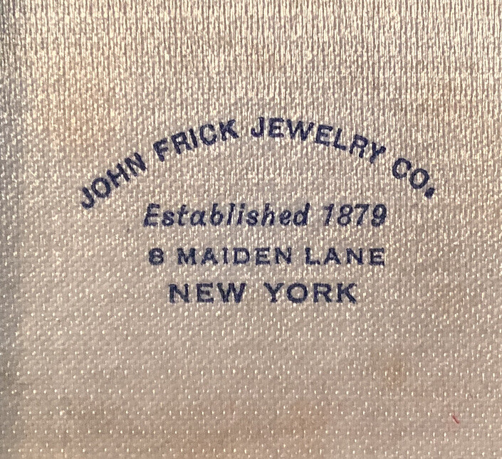Earring Jewelry Box John Frick Jewelers Maiden Lane Manhattan NYC Used/Cardboard