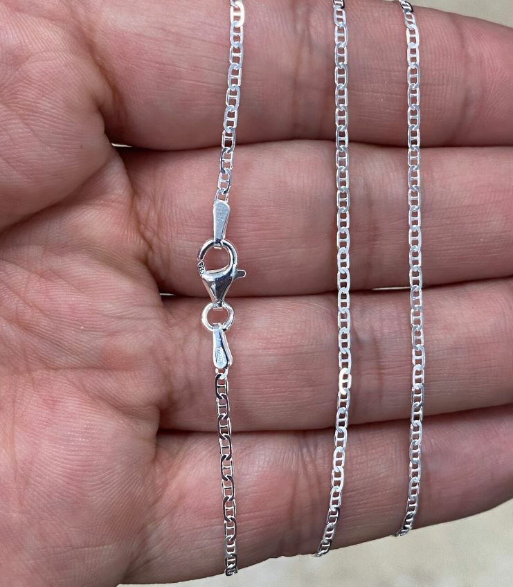 Solid Sterling Silver 1.3MM Link Chain Necklace Men And Women 5 Lengths from USA