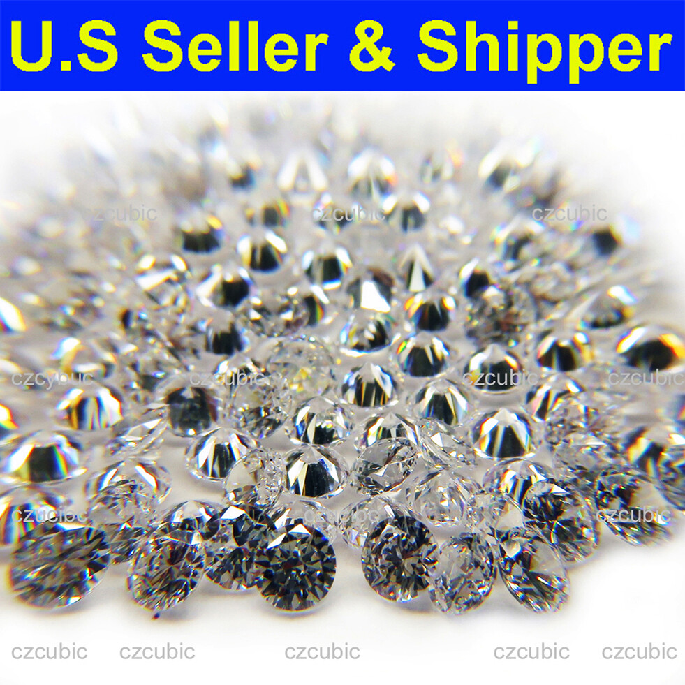 ROUND CUBIC ZIRCONIA CZ LOOSE STONES 1000 PCS START 0.7 MM 5A QUALITY SHIP IN US