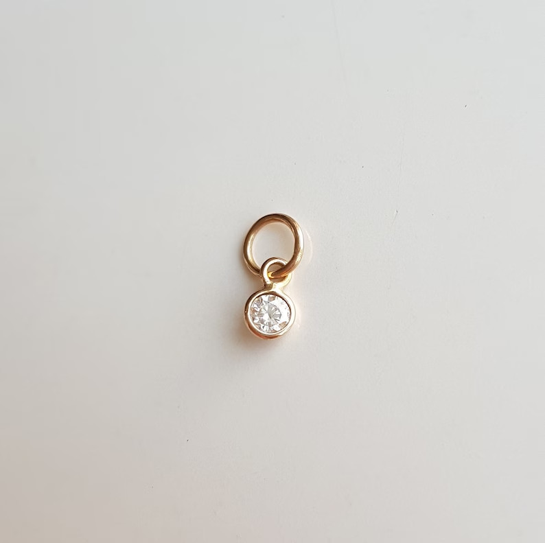 Diamond 0.5Ct Lab Created Round Cut Women’s Small Pendant 14K Yellow Gold Finish