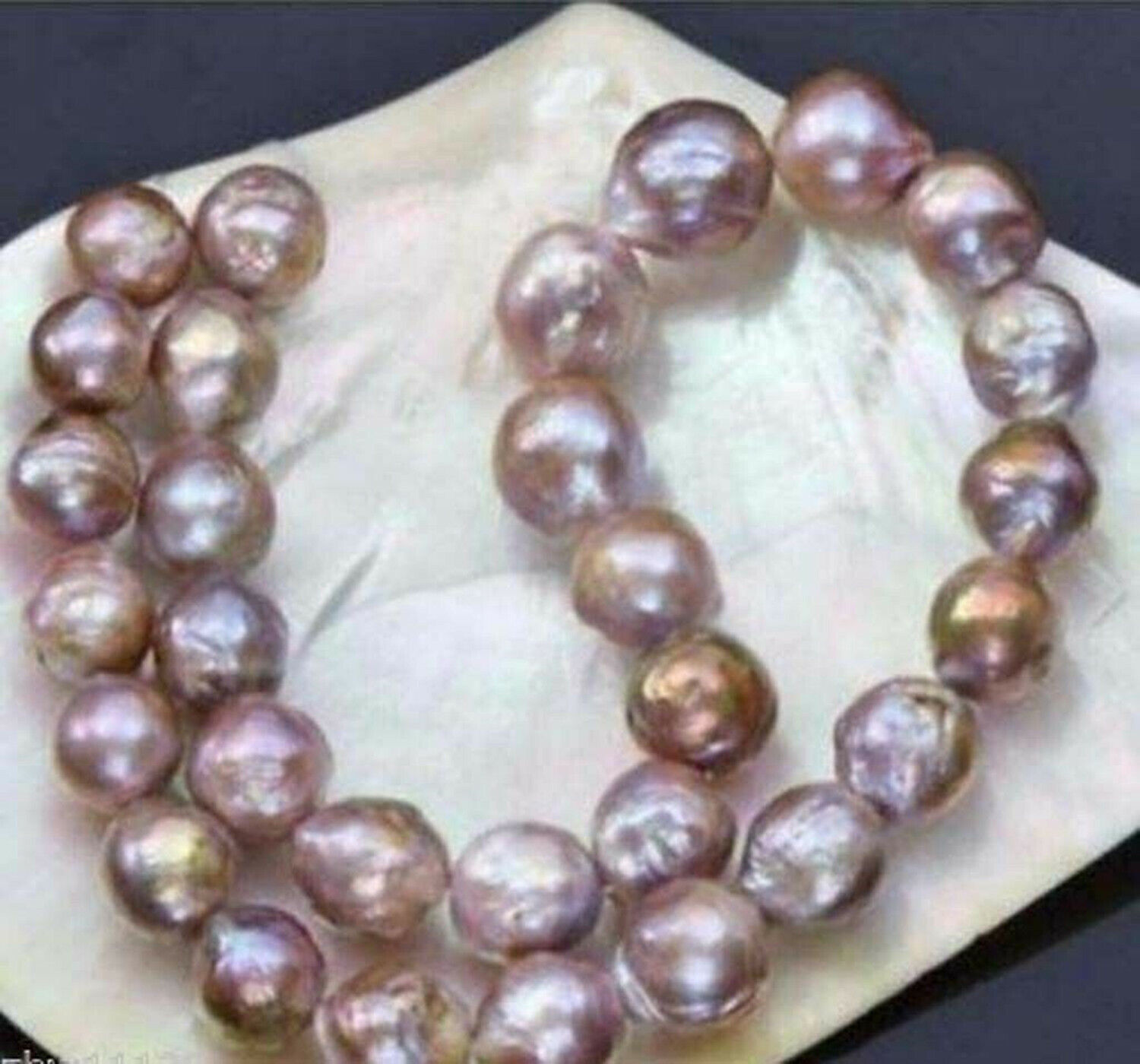 Huge 14-16mm Natural South Sea Pink Purple Baroque Kasumi Pearl Necklace 14-36”