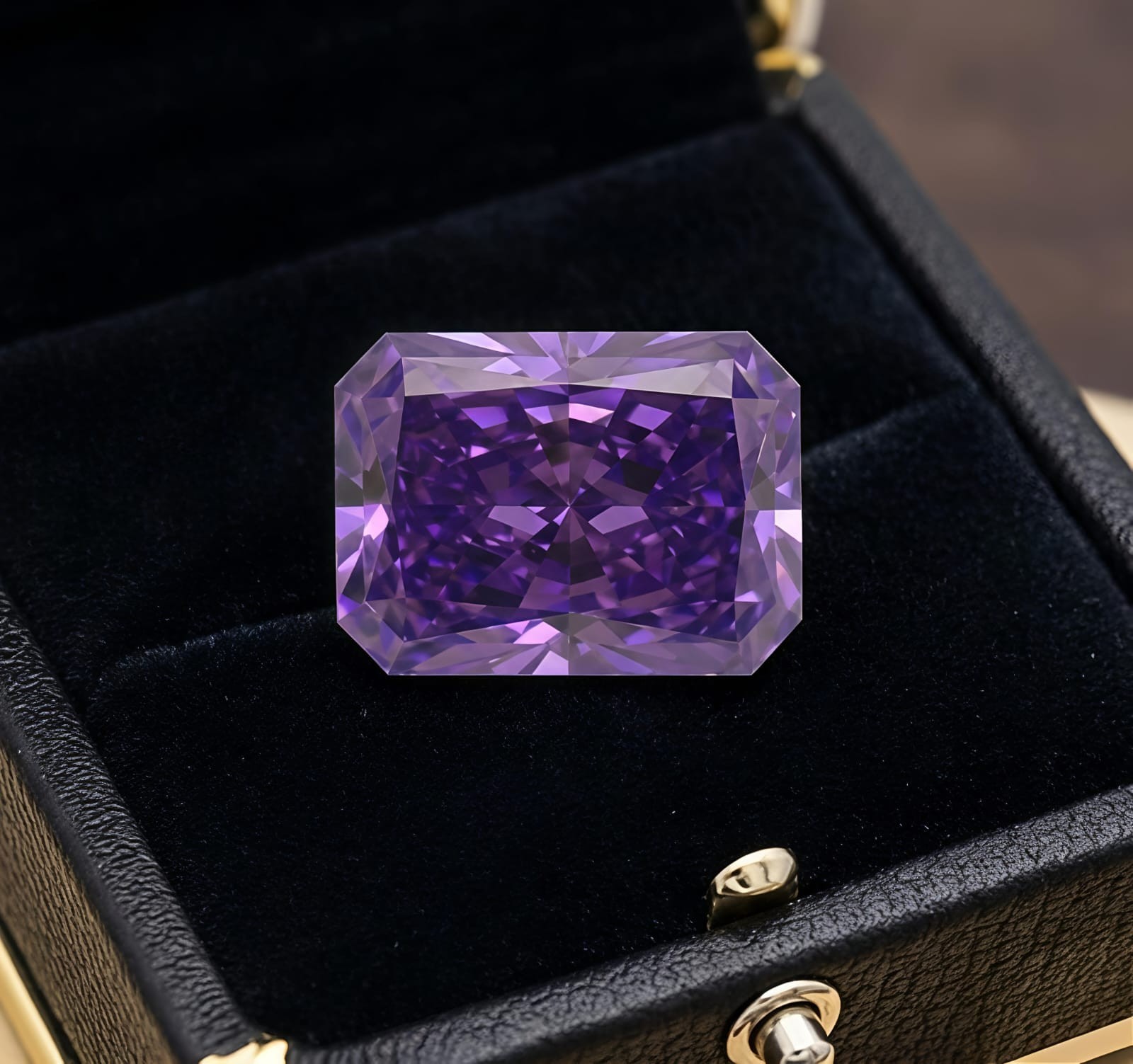 1.75 CT Radiant Cut Fancy Purple Color VVS1 Diamond Premium Quality gemstone 6×9