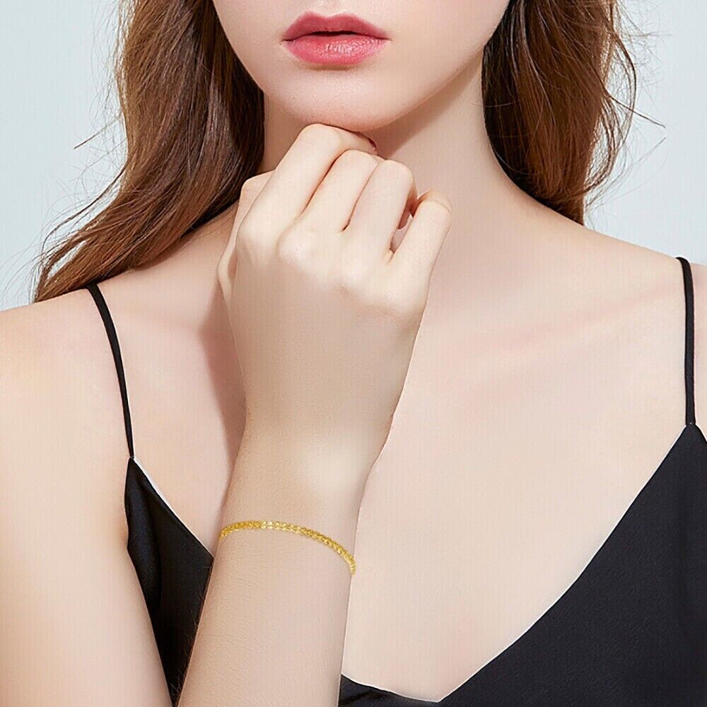 Solid 18K Gold Phoenix Tail Chain Bracelet Charm Fine Jewelry AU750
