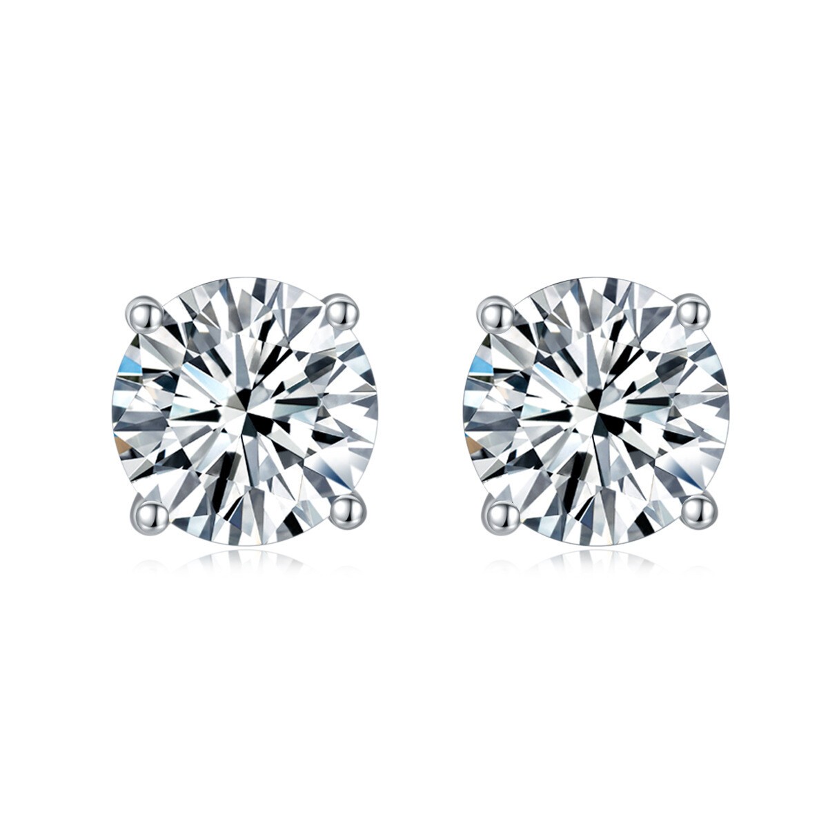GRA Certified D VVS1 Moissanite Solitaire Stud Earrings Women SOLID 925 SILVER