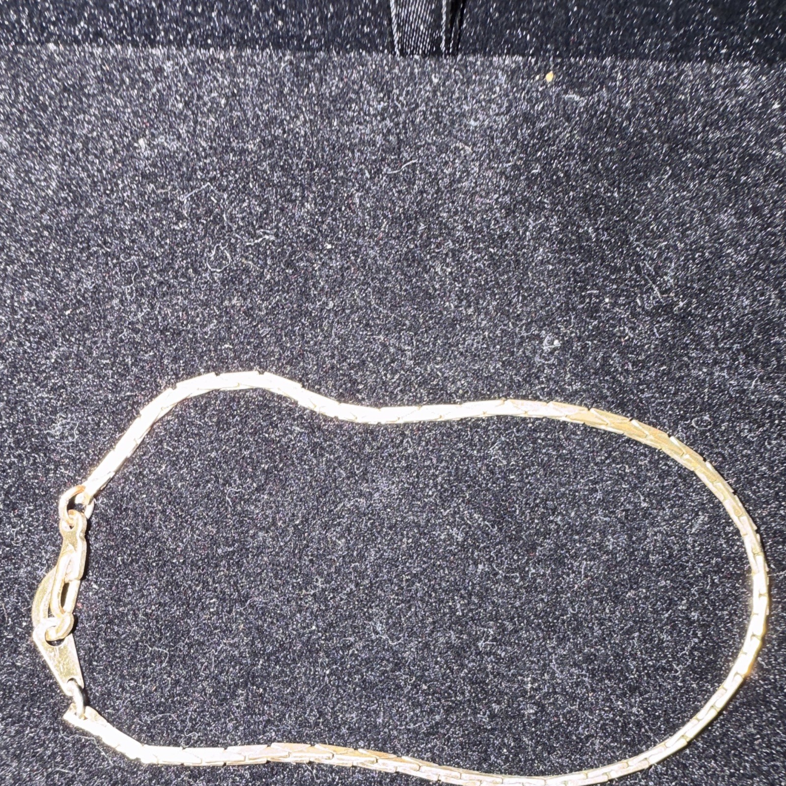 Vintage Gold-Tone Chevron Herringbone Chain Bracelet