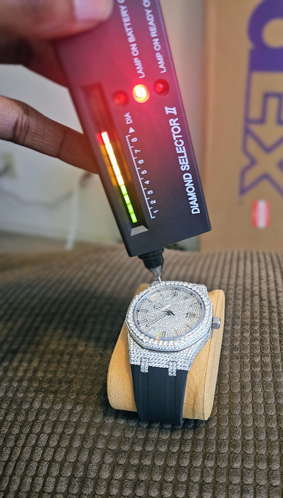 mens moissanite case watch