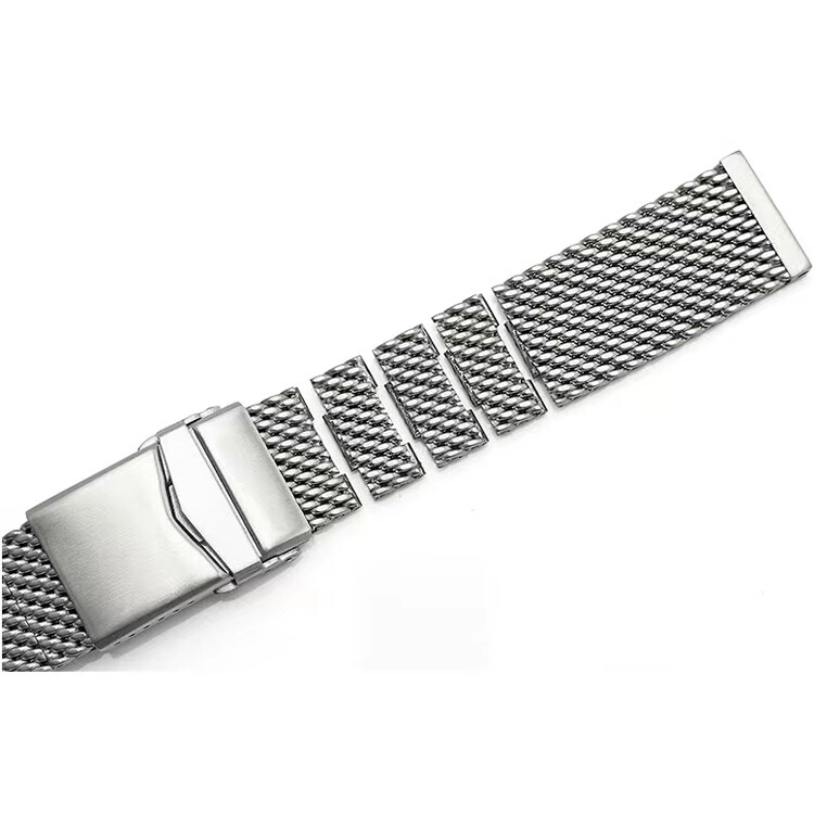 Brushed Solid Stainless Steel Watch Band Strap Shark Mesh Bracelet Quick Release