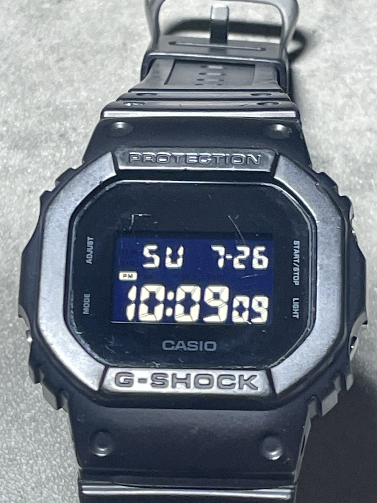 Casio G-SHOCK DW-5600BB All Black Digital Watch Module 3229 Used Face Scratches