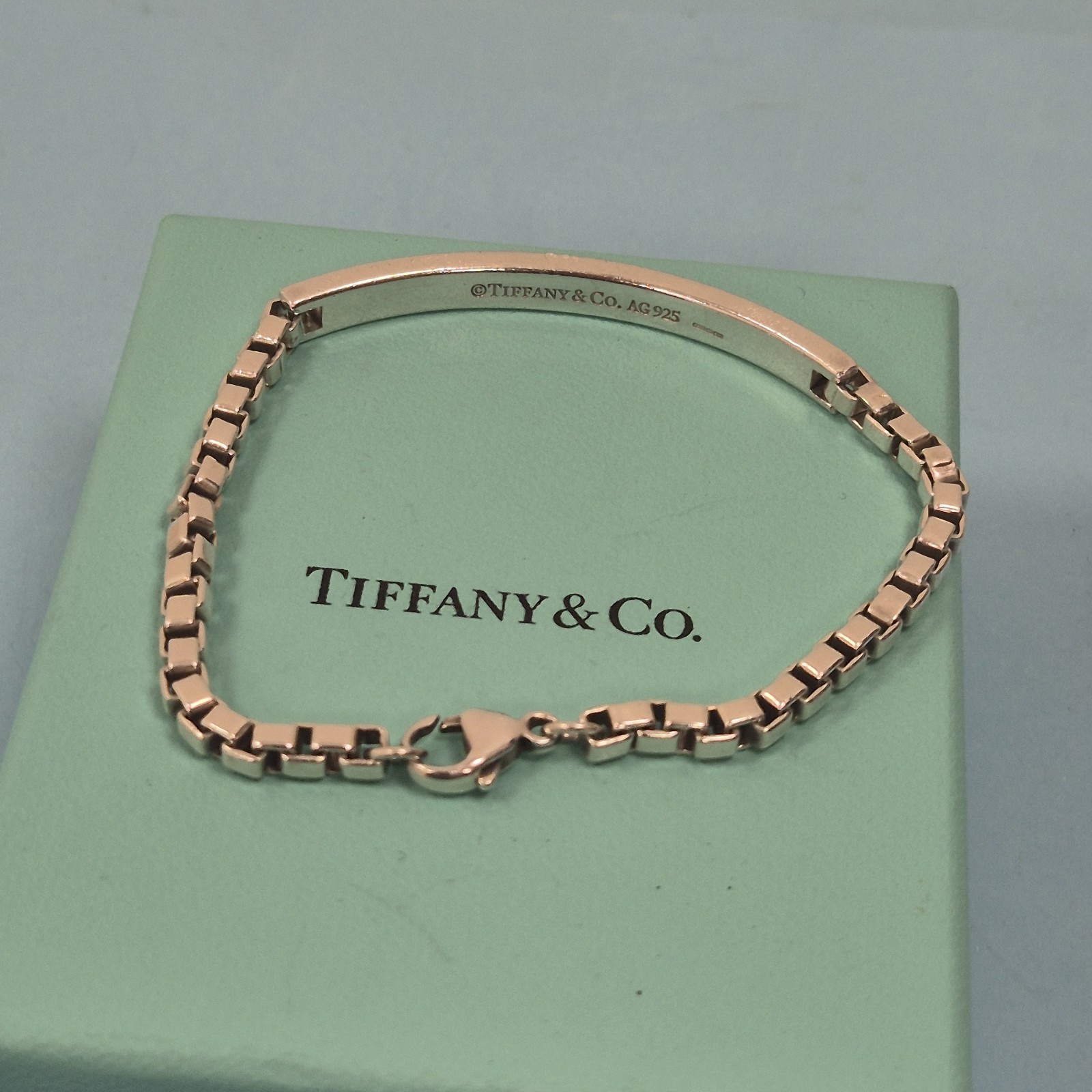 Tiffany & Co. Identity ID Venetian Link Sterling Silver Bracelet Size 8″