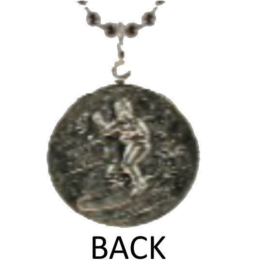 Beach Saint Large St. Christopher Necklace Medal Quarter Size -New Surf Necklace