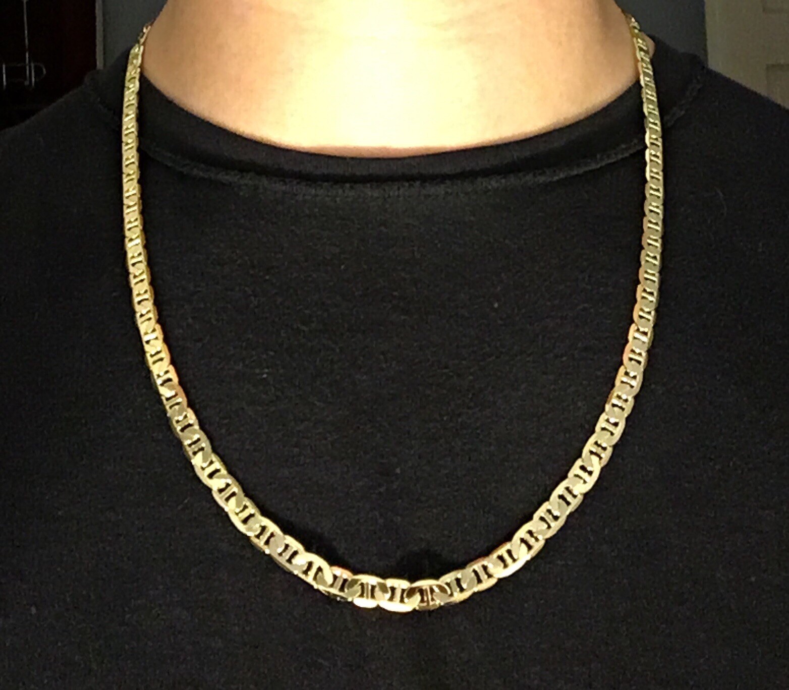 Gold Chain Mariner Link 24in 6mm