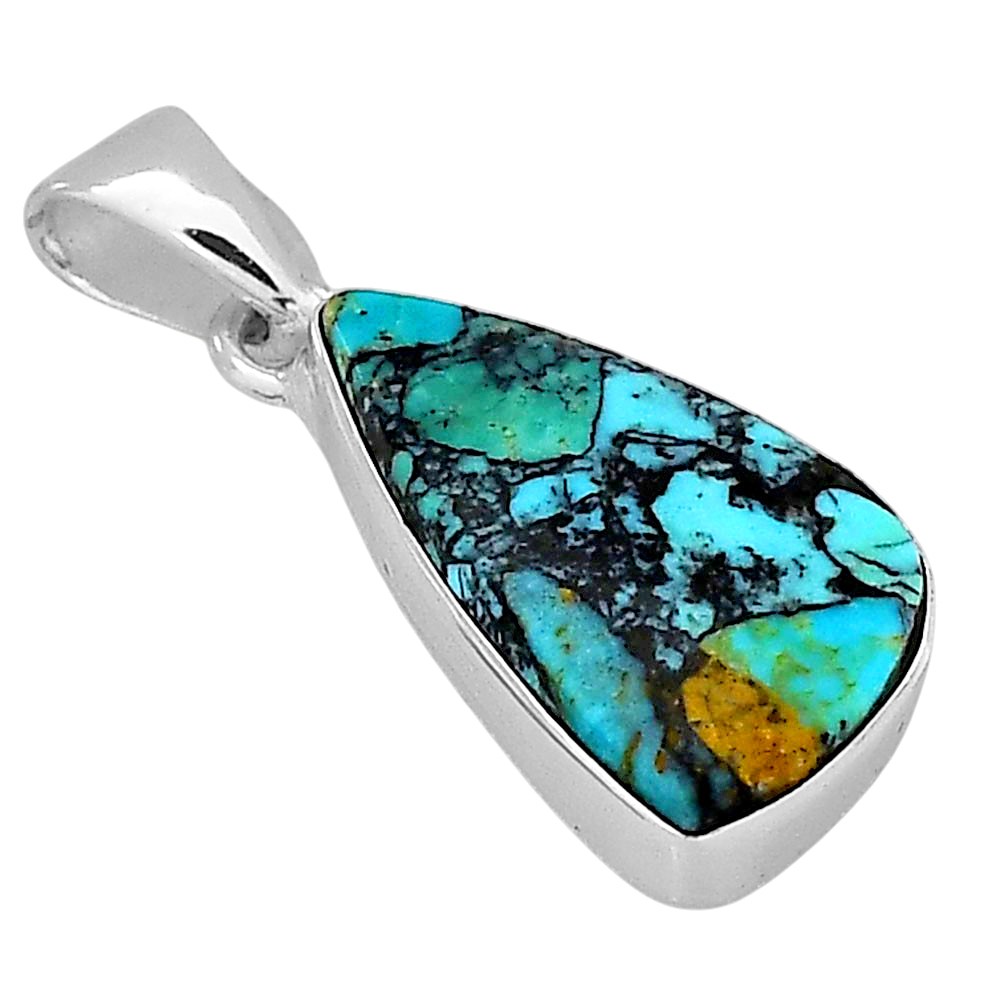 Lucky Charm Tibetan Turquoise 925 Silver Plated Pendant Jewelry WP33-10004