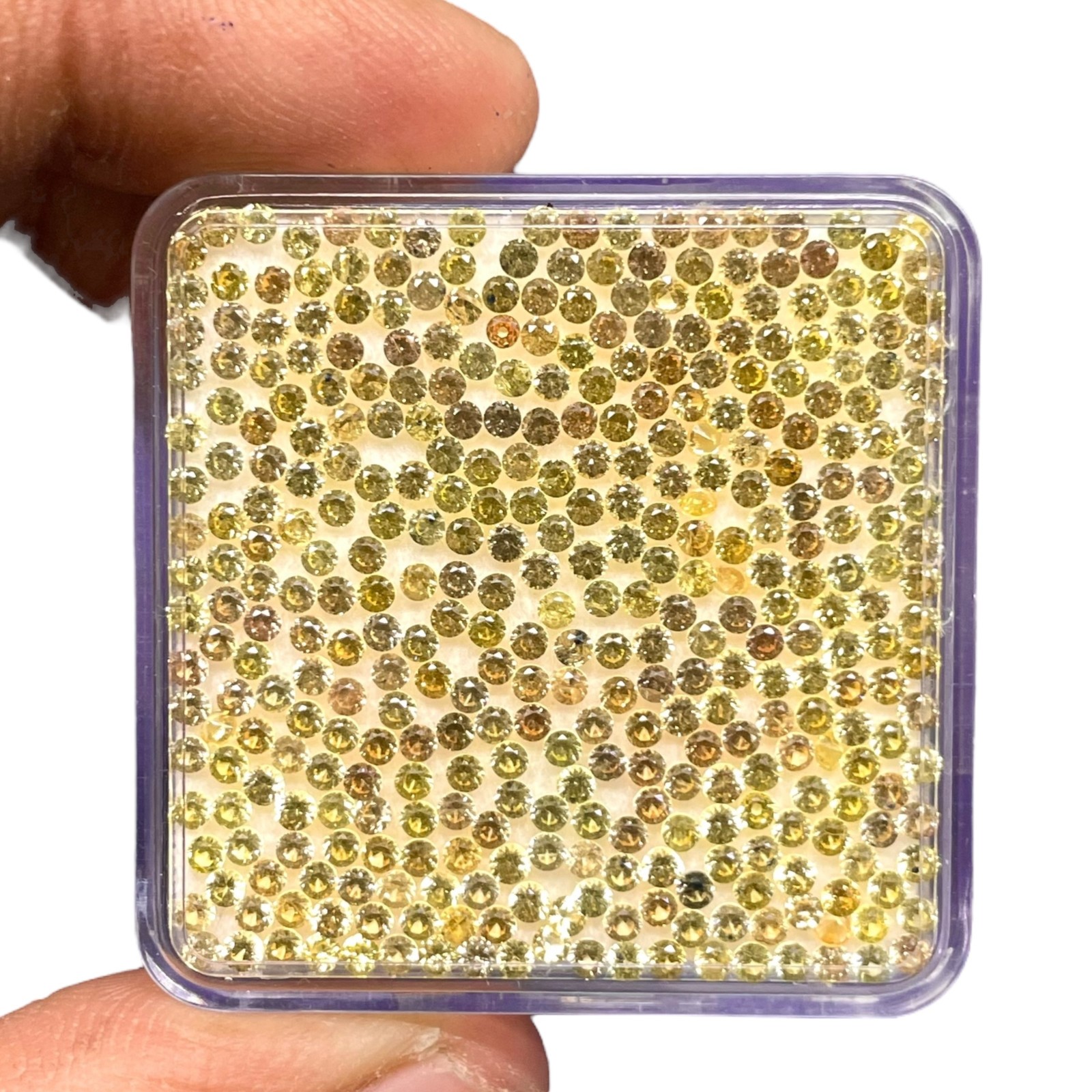 50 Pcs Natural Yellow Sapphire 1.7mm Round Diamond Cut Loose Gemstones Sri Lanka