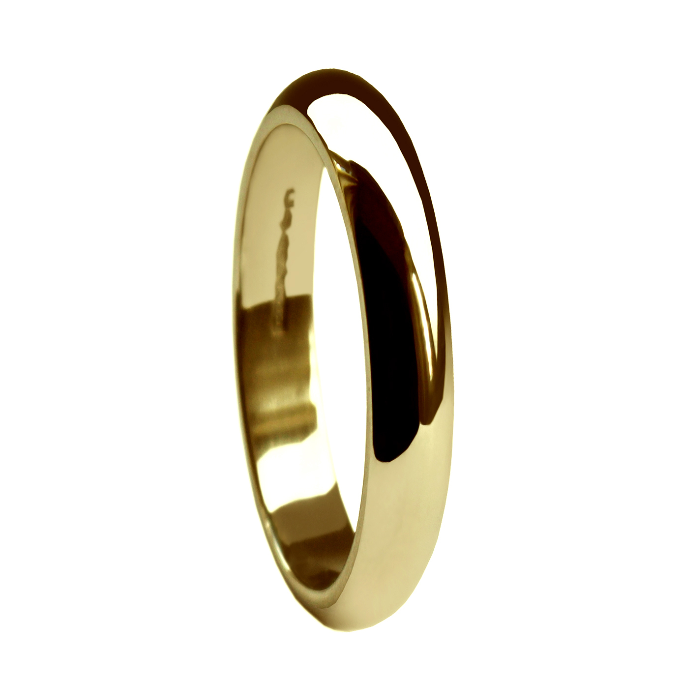 9ct Yellow Gold D Shape Wedding Rings 2mm 3mm 4mm 5mm 6mm Extra Heavy U.K. H.M.