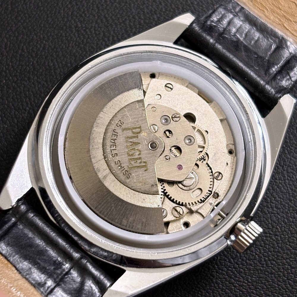Piaget Vintage Automatic Watch Green Dial Unisex Crocodile Leather Strap