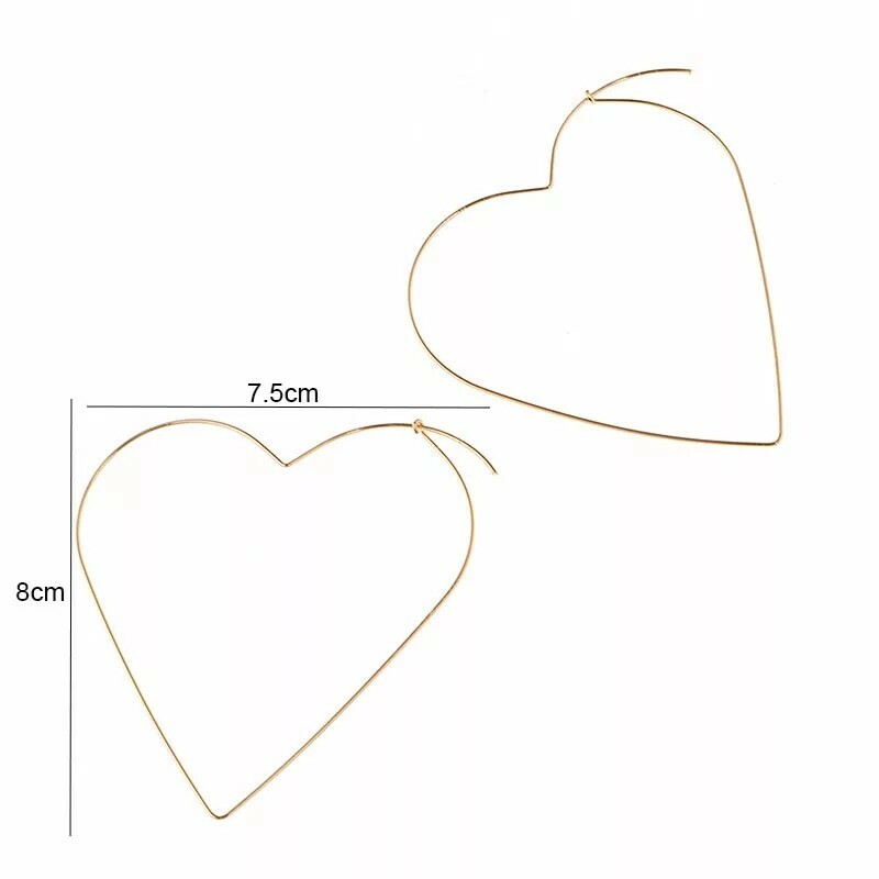 New Fashion Personality Exaggerated Tide Female Earrings Love Big Heart Beauty