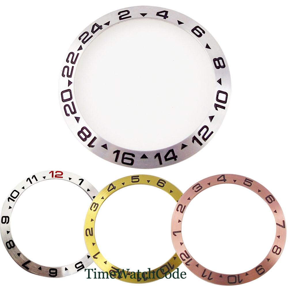 38mm Sloped Bezel Insert Aluminum Alloy Watch Ring Fit 40mm Watch 12/24 Hours