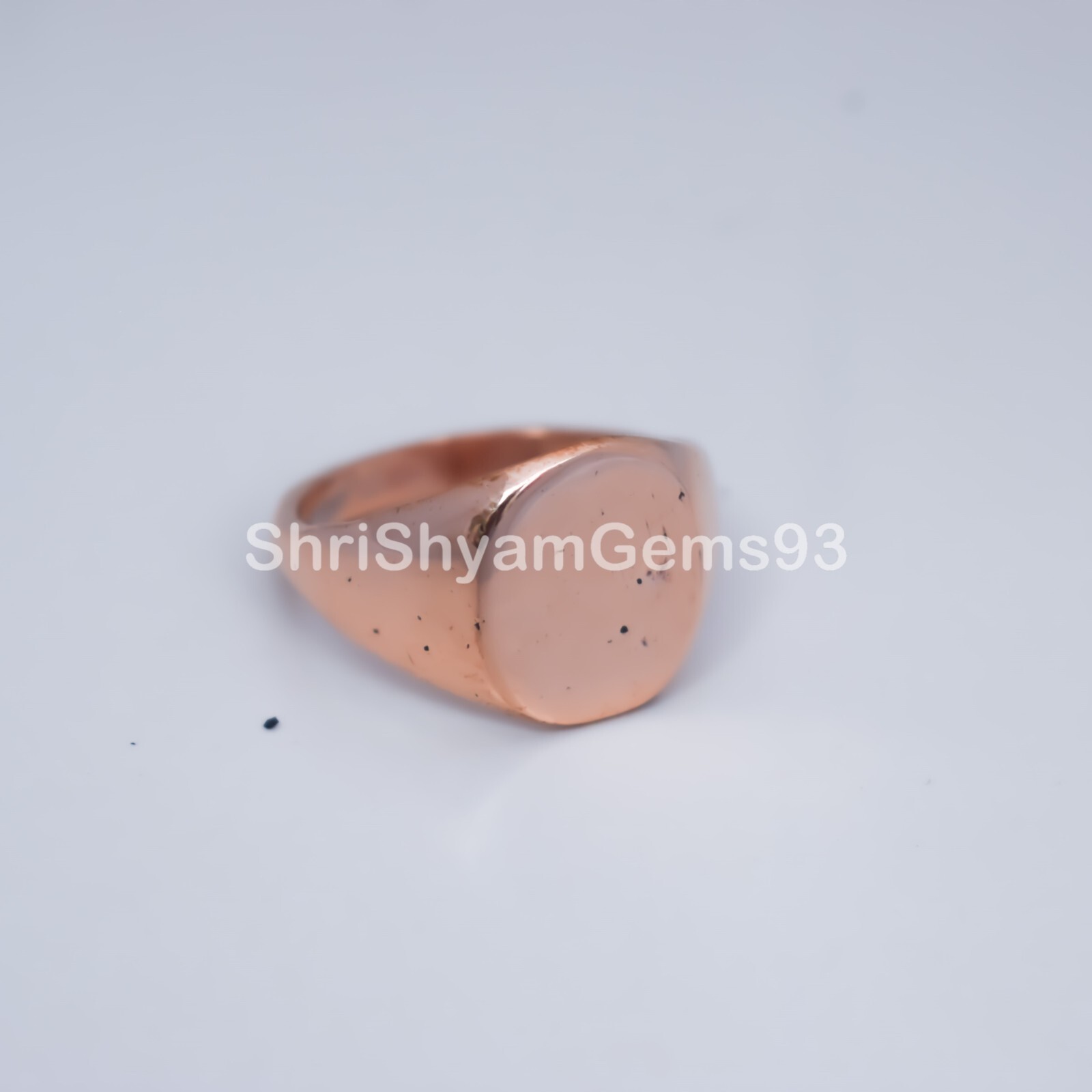 Pure Solid Copper Oval Plain Men Unisex Band Pinky Signet Ring Cast Jewelry