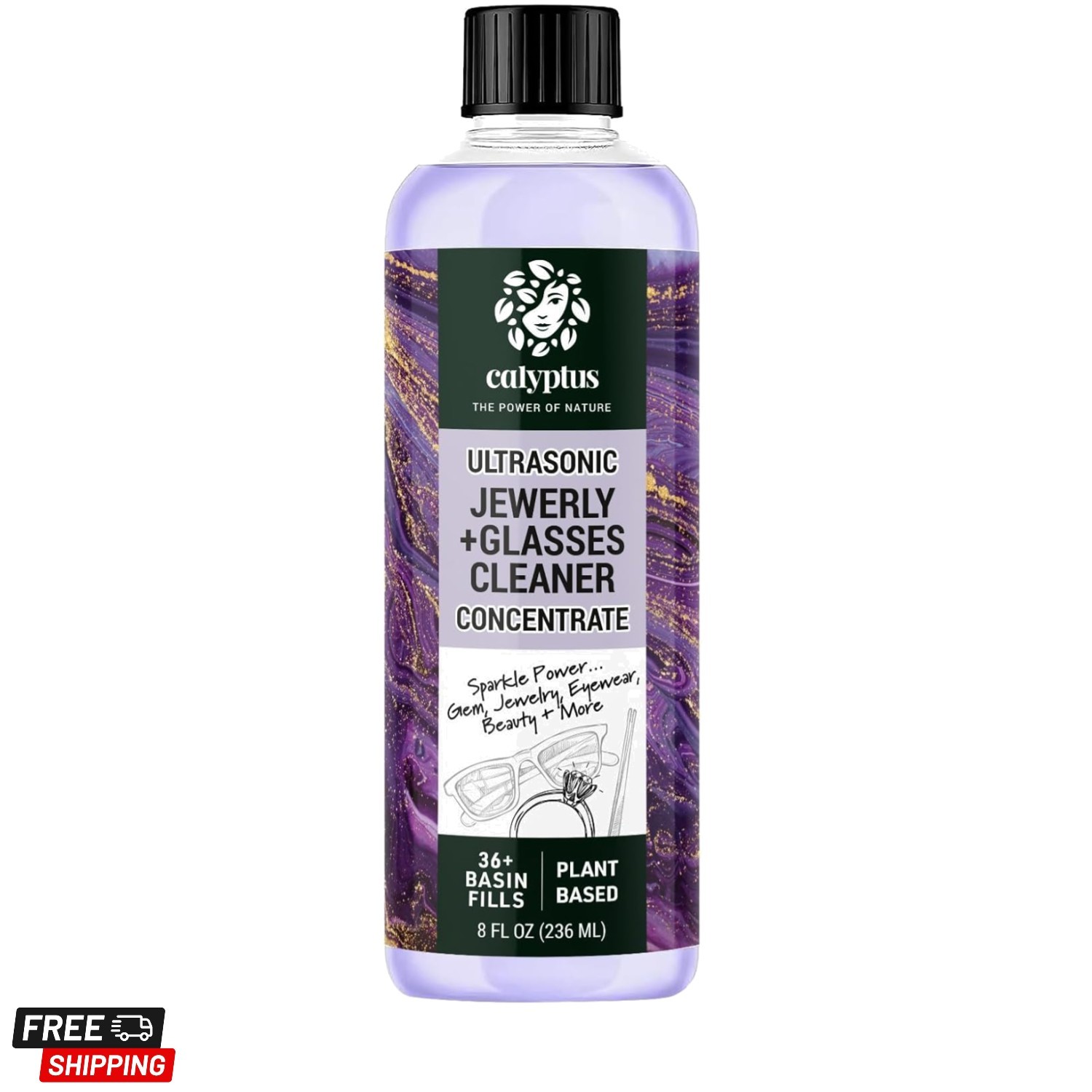 8oz Concentrated Eyeglass and Jewelry Cleaning Solution | Non-Toxic Formula