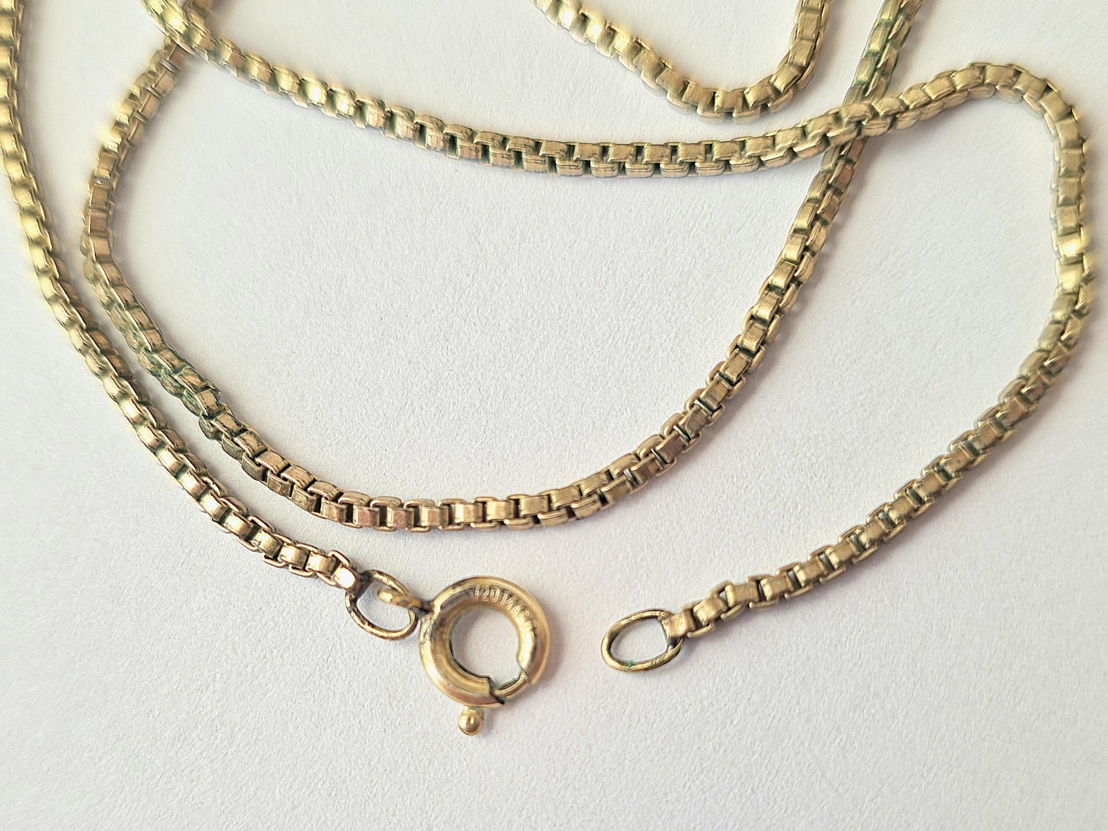 Vintage Yellow 12k GF Chain Necklace – 17in Long With Working Clasp