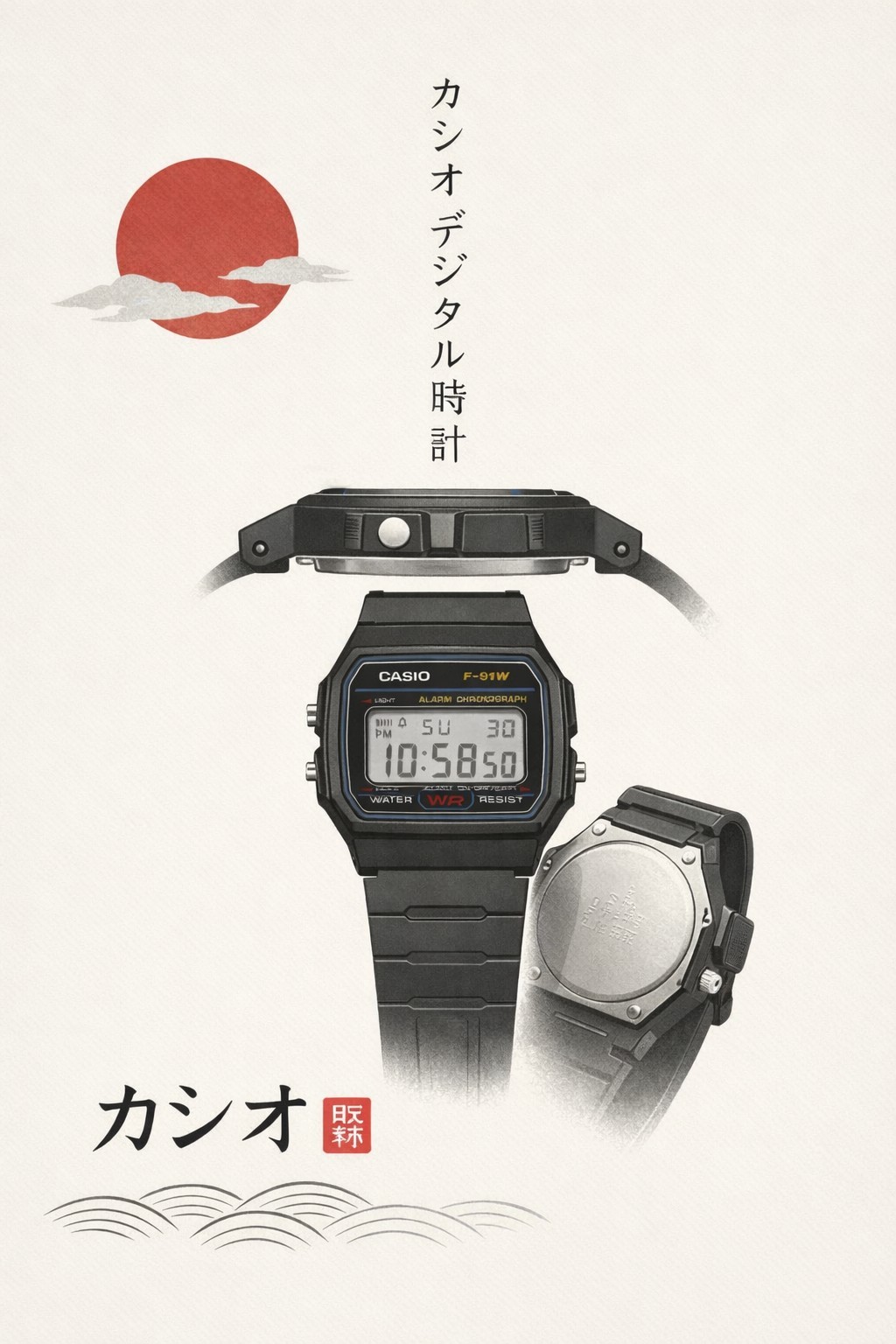 Brand New Authentic CASIO Digital Wrist Watch F-91W-1JH