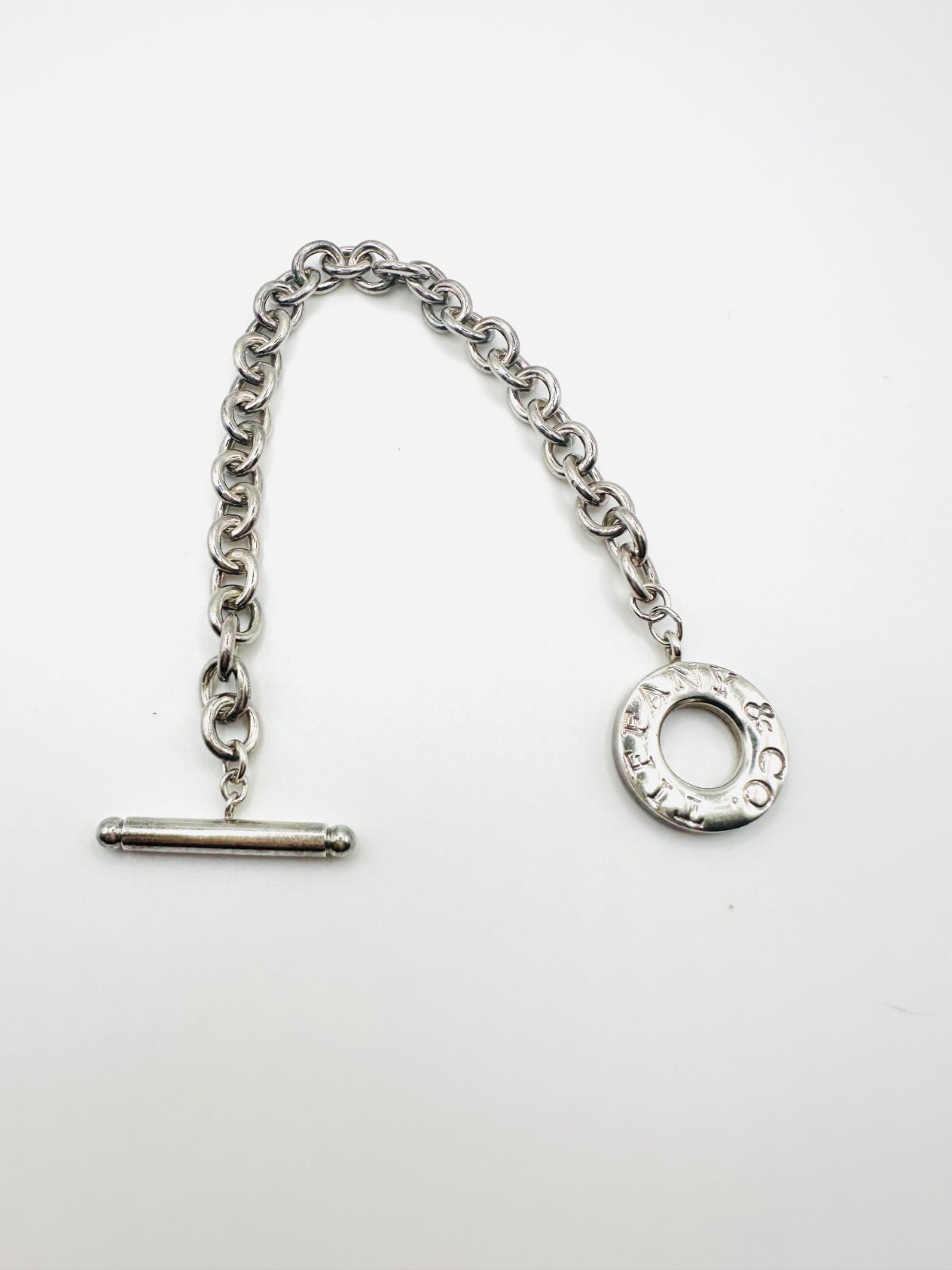Tiffany & Co. Hearts 7 in Toggle Chain Bracelet 925 Sterling Silver J9