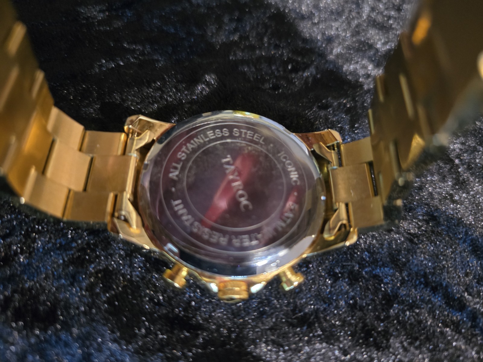 Tayroc Iconic 5atm All Gold Chronograph 42/44mm Wristwatch 2018 unworn need bat
