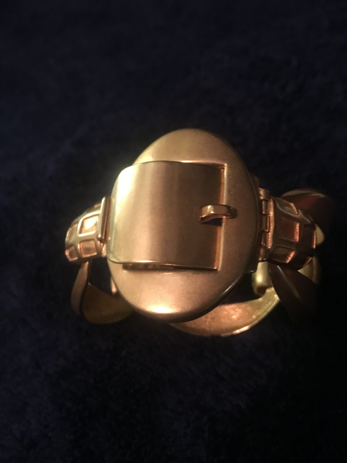  Vintage 24K gold plated open chain link buckle bracelet 7″ from Jaded Jewels Co