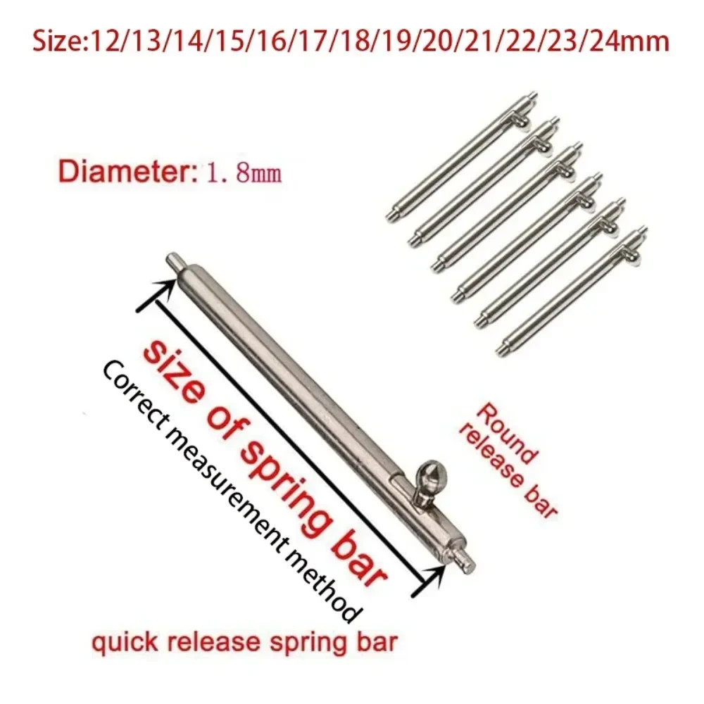 2 X Quick Release Spring Pins Bars 12mm-24mm For Watch Straps Smartwatch 1.5/1.8