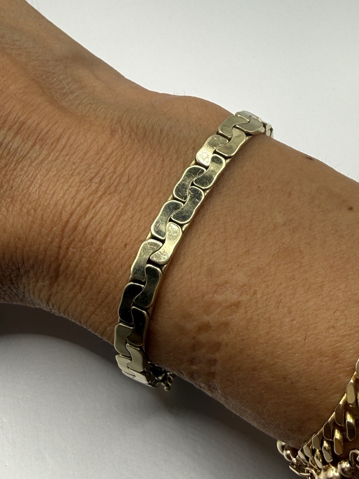 UnoaErre 14k Yellow Gold C-Link Chain Bracelet 7″ 16g Vintage