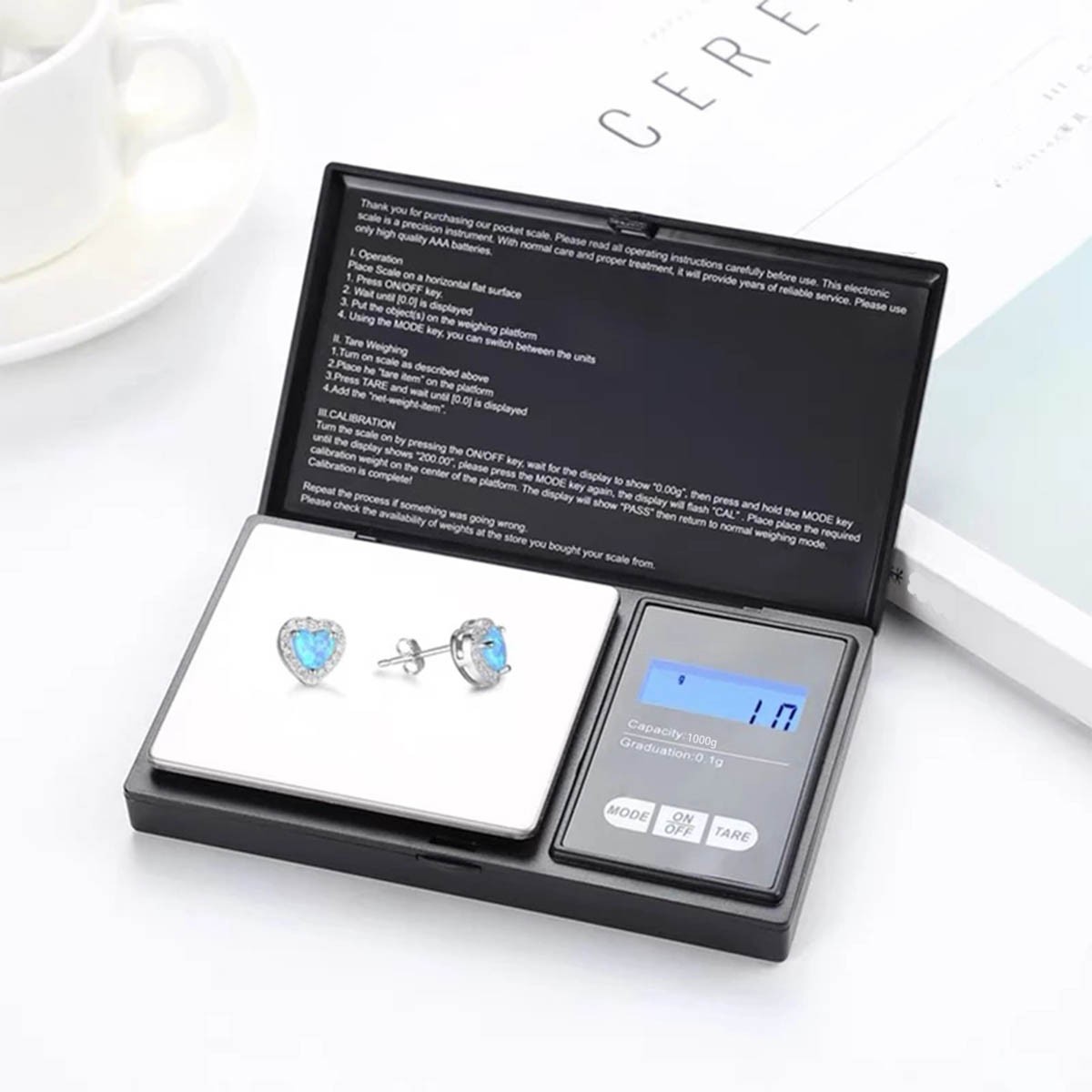 Digital Kitchen Scale 1000G/0.1G Jewelry Food Weight Gram Oz Scale