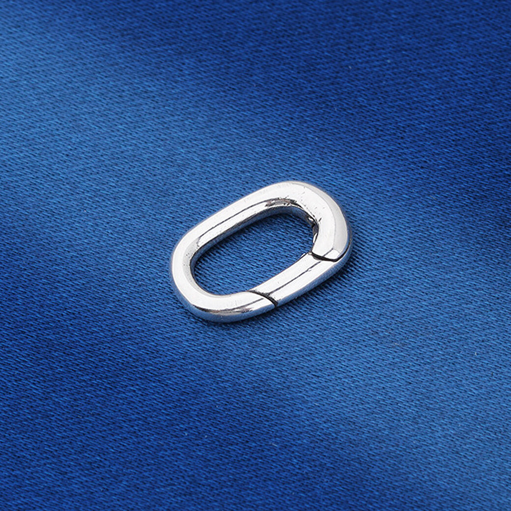 925 Sterling Silver Link Lock Oval Jump Ring Charm Pendant Clasp Bail