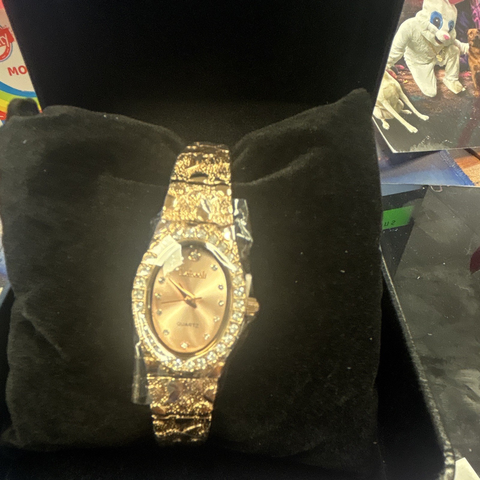Women’s Dress Quartz Gold Tone Oval Dial Bracelet Watch Analog 12-Hour w/ Box