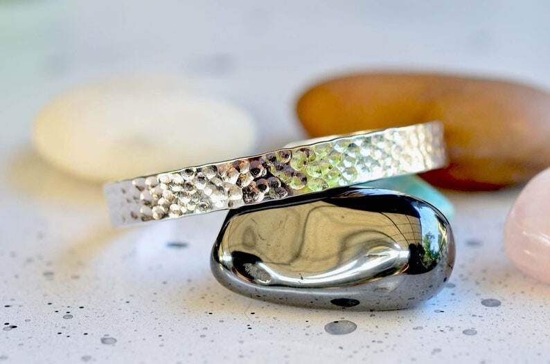 Hammered Design Bangle 925 Sterling Silver Men & Women Cuff Bracelet All Size